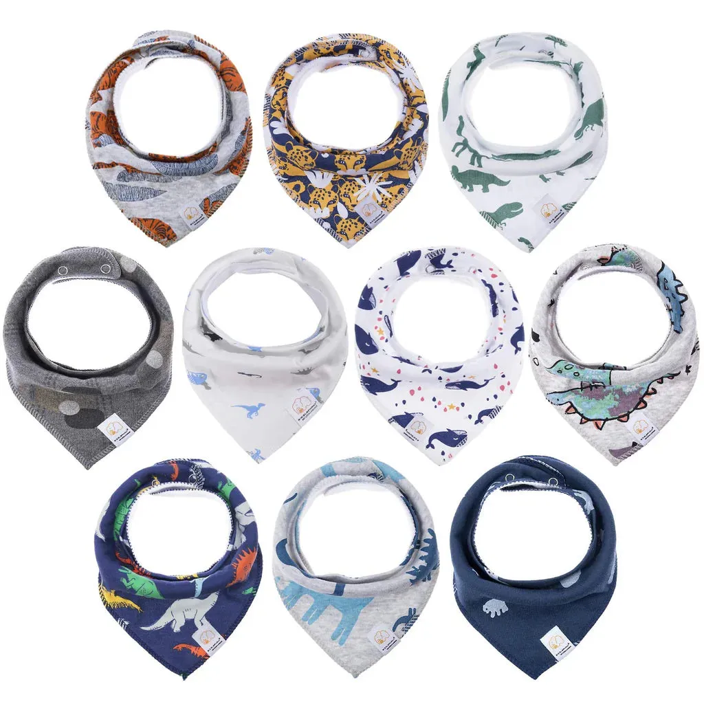 10 Pcs Baby Bandana Drool Bibs