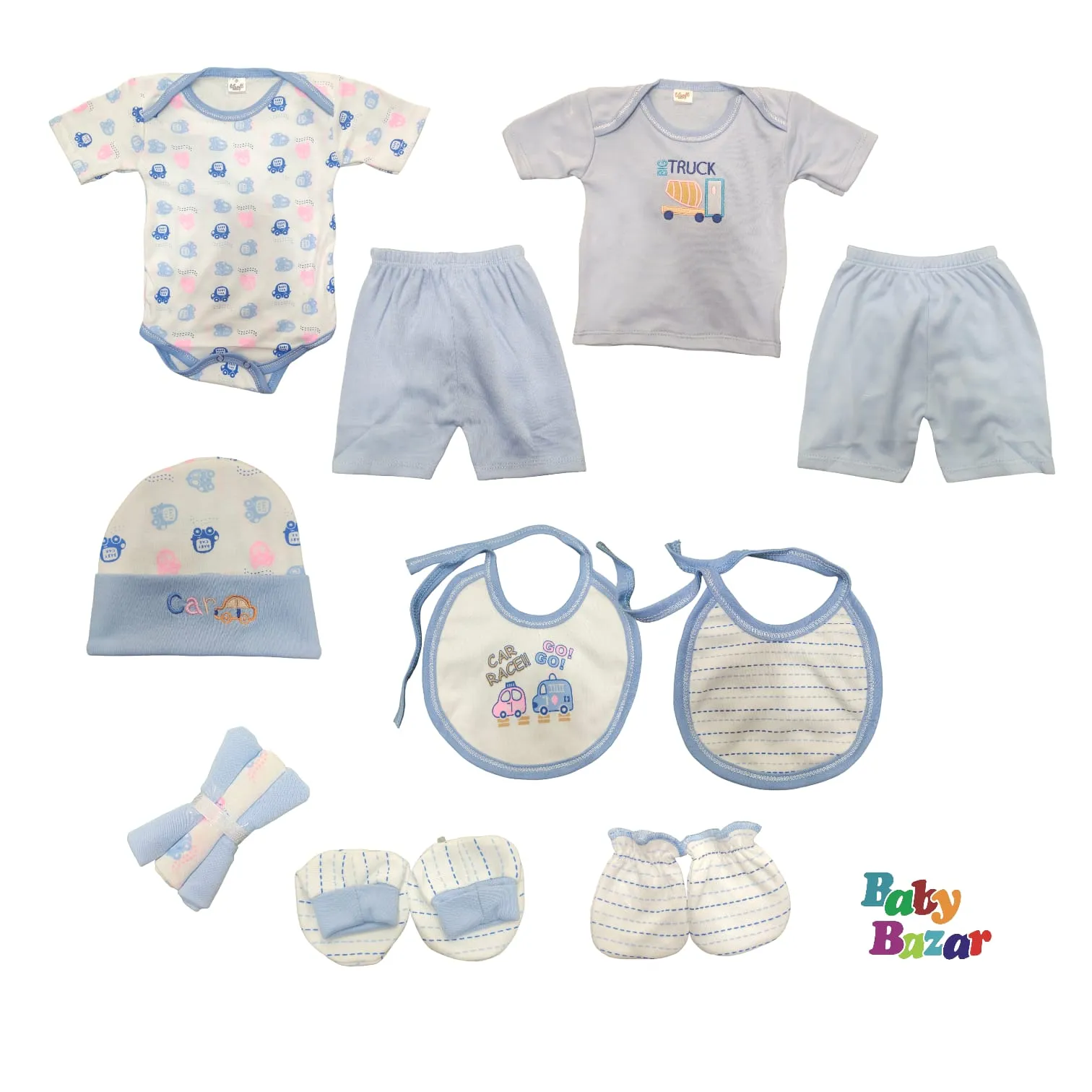 12 Pcs New Born Starter Set In Blue Color