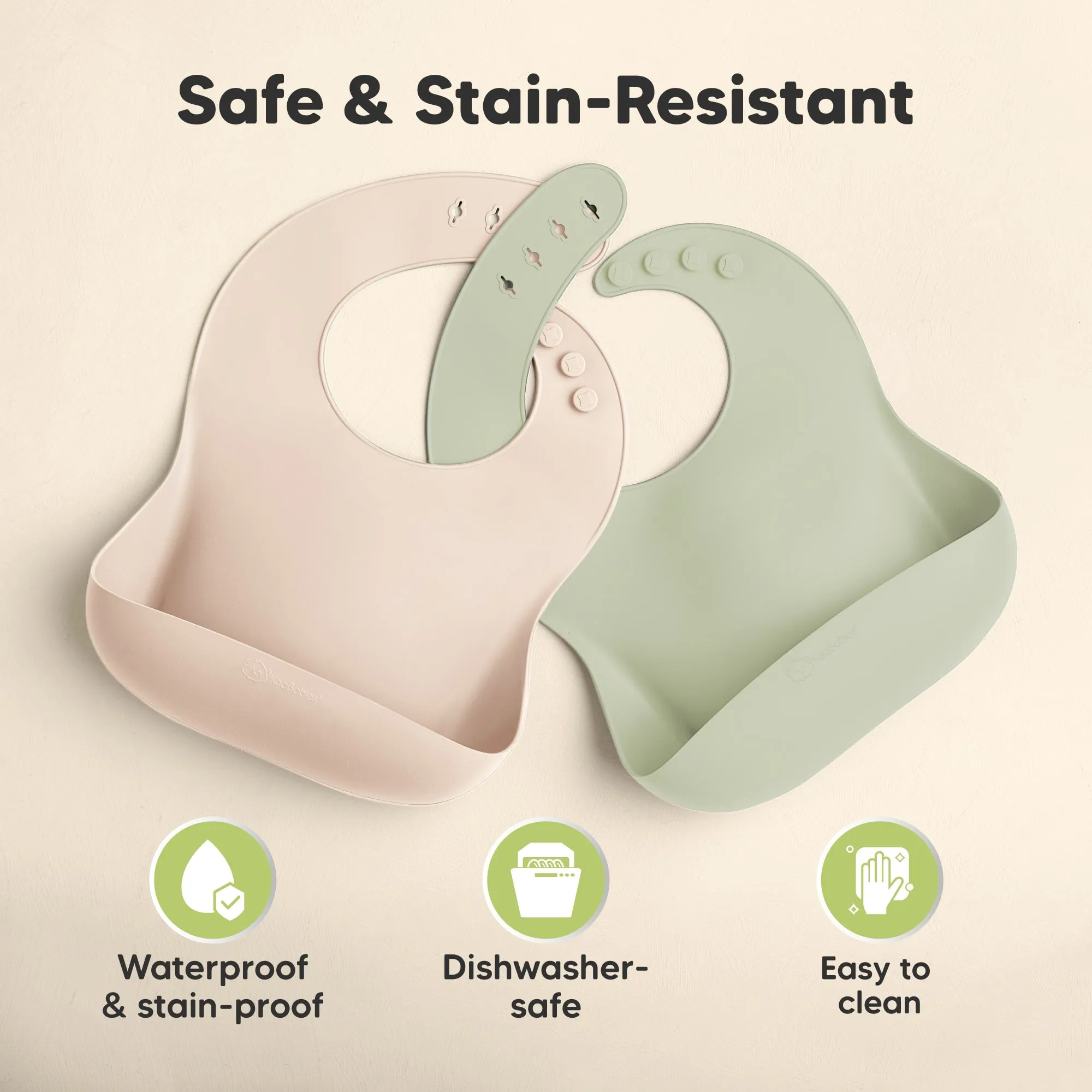 2-Pack Prep Silicone Bibs (Macaron)
