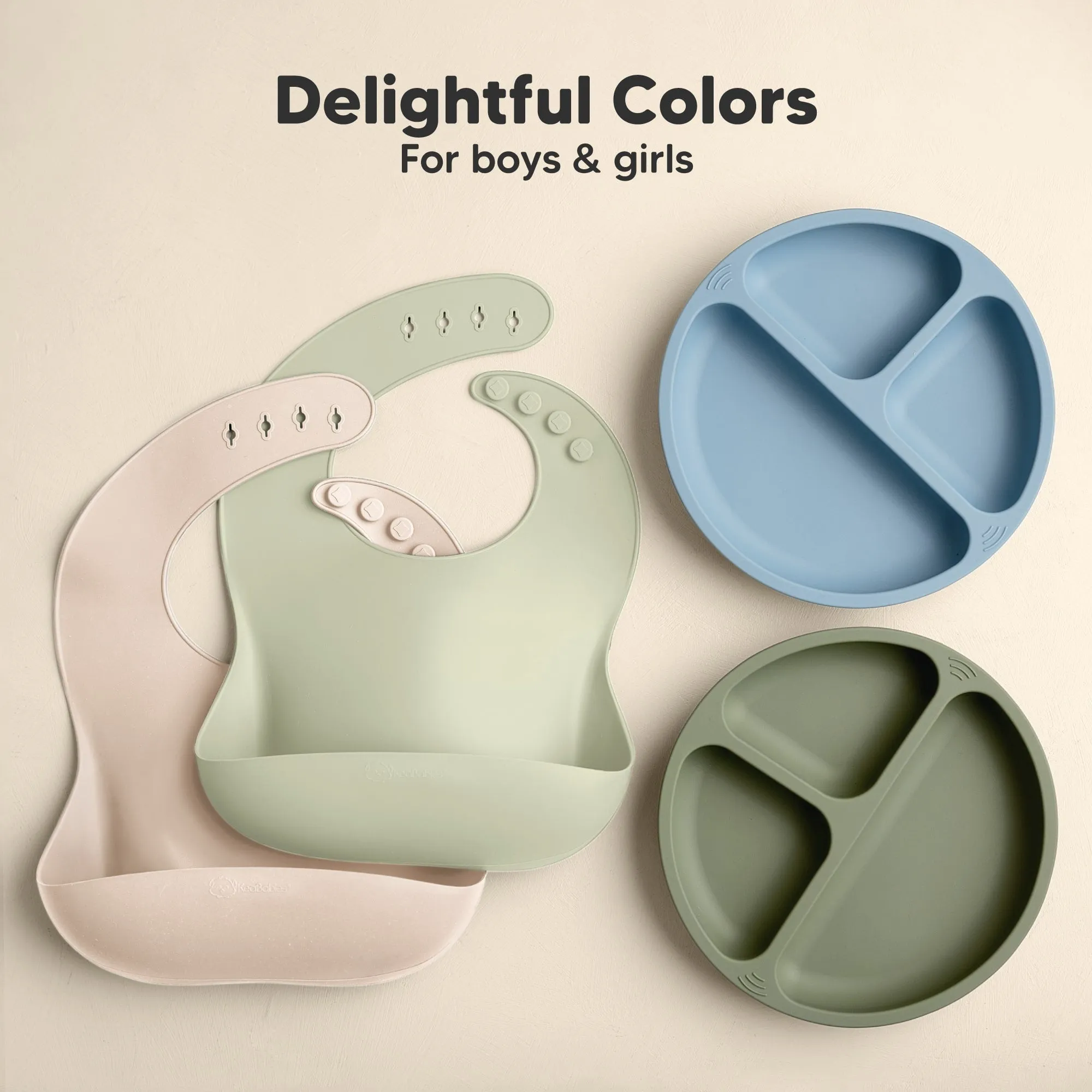 2-Pack Prep Silicone Bibs (Macaron)