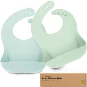 2-Pack Prep Silicone Bibs (Pastel Sky)