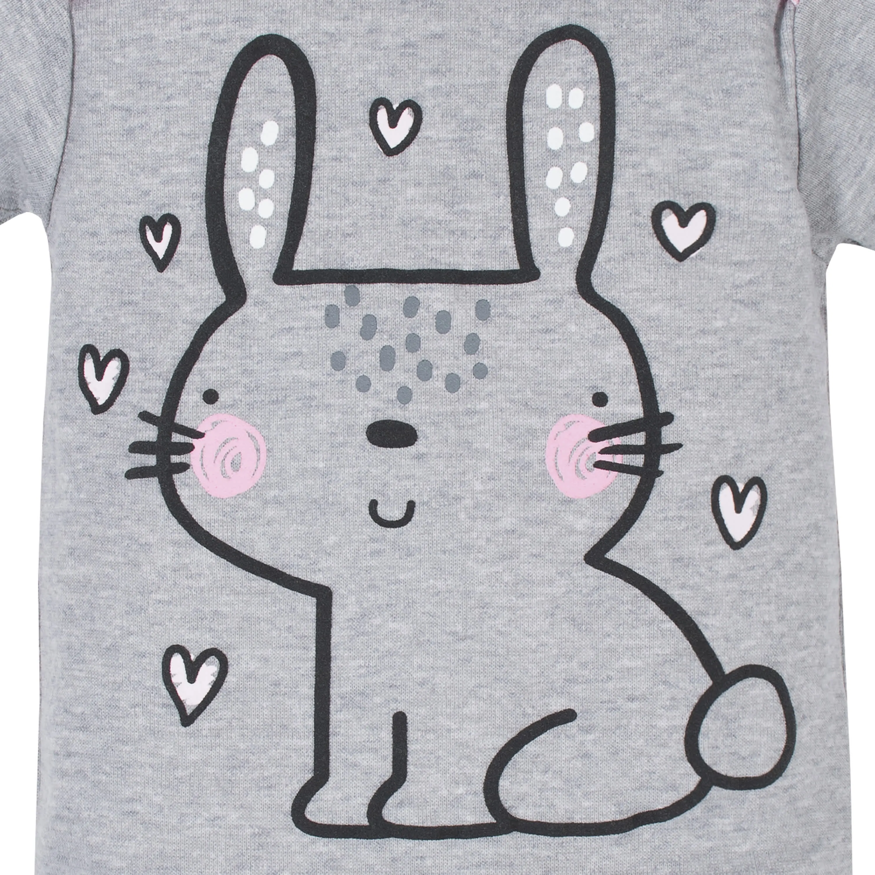 3-Pack Baby Girls Bunny Short Sleeve Onesies® Bodysuits