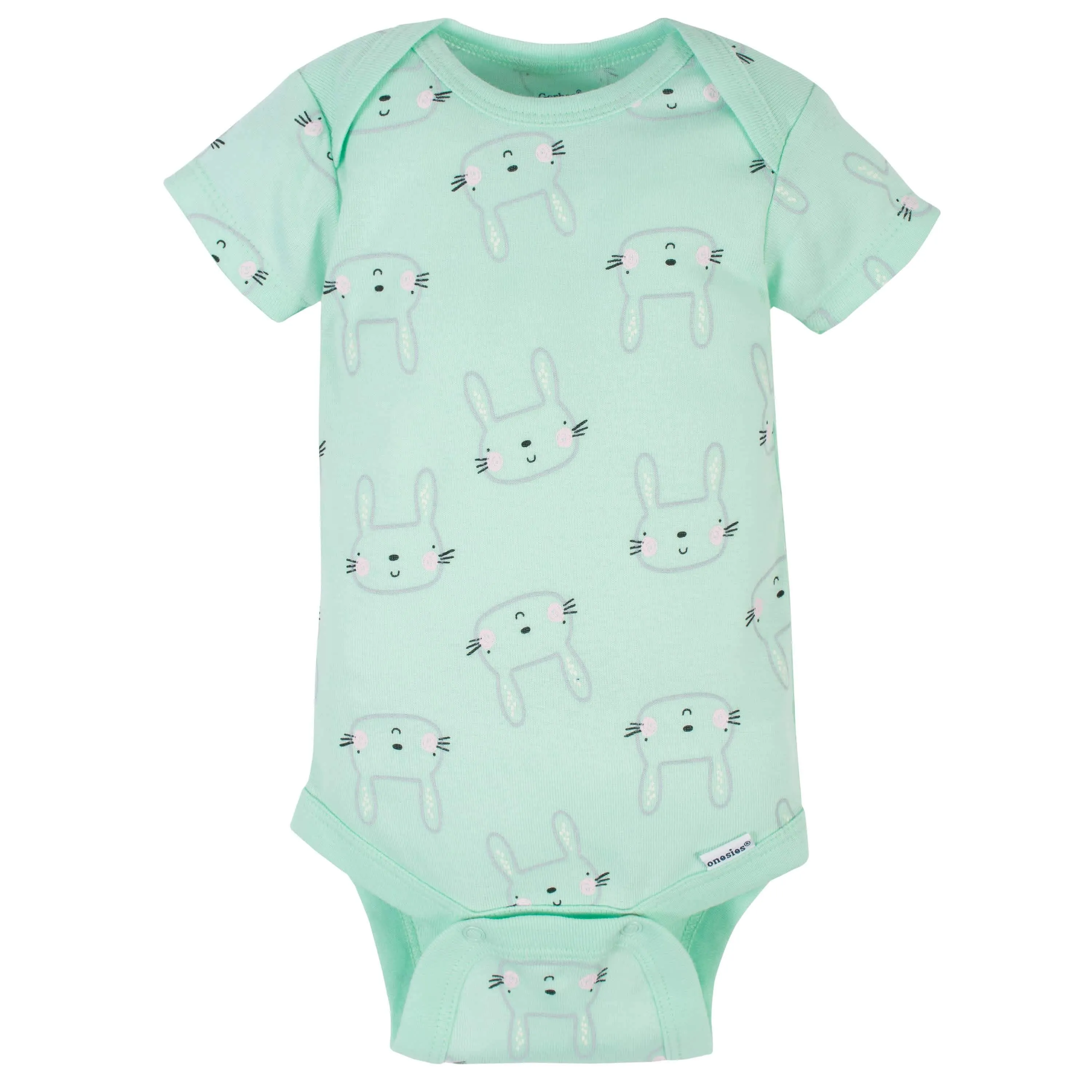 3-Pack Baby Girls Bunny Short Sleeve Onesies® Bodysuits