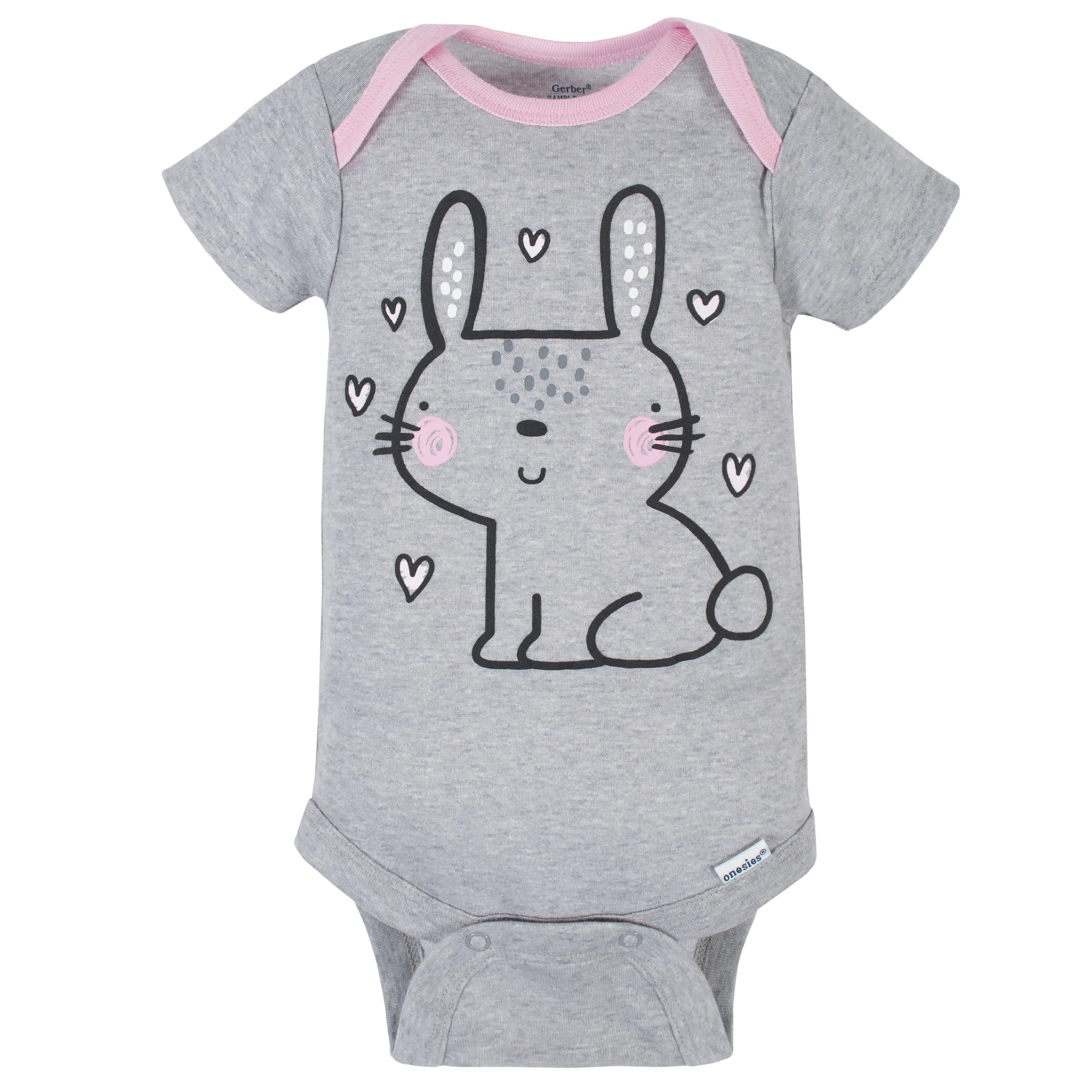 3-Pack Baby Girls Bunny Short Sleeve Onesies® Bodysuits