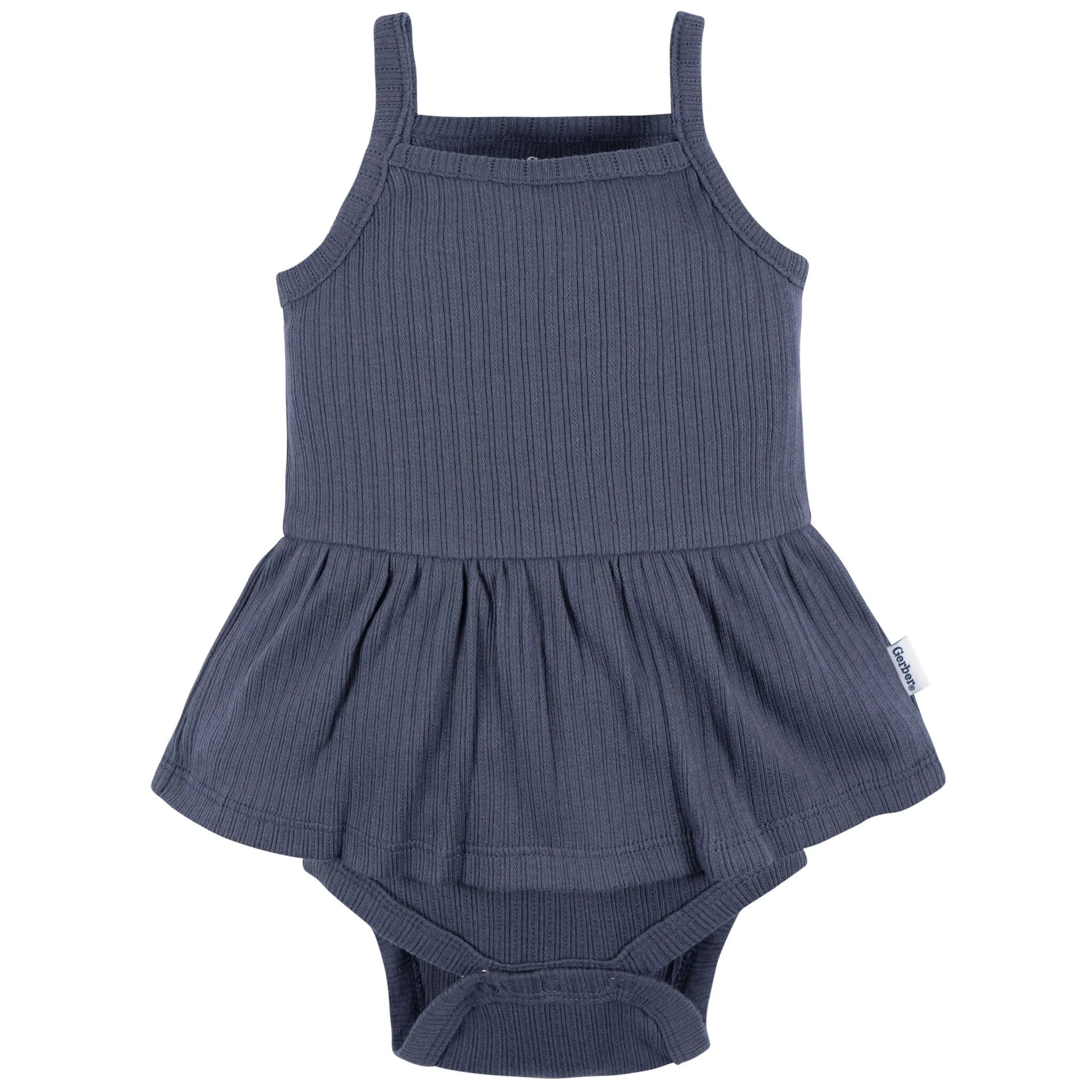 3-Pack Baby Girls Coral, Gray, & Navy Sleeveless Skirted Onesies® Bodysuits