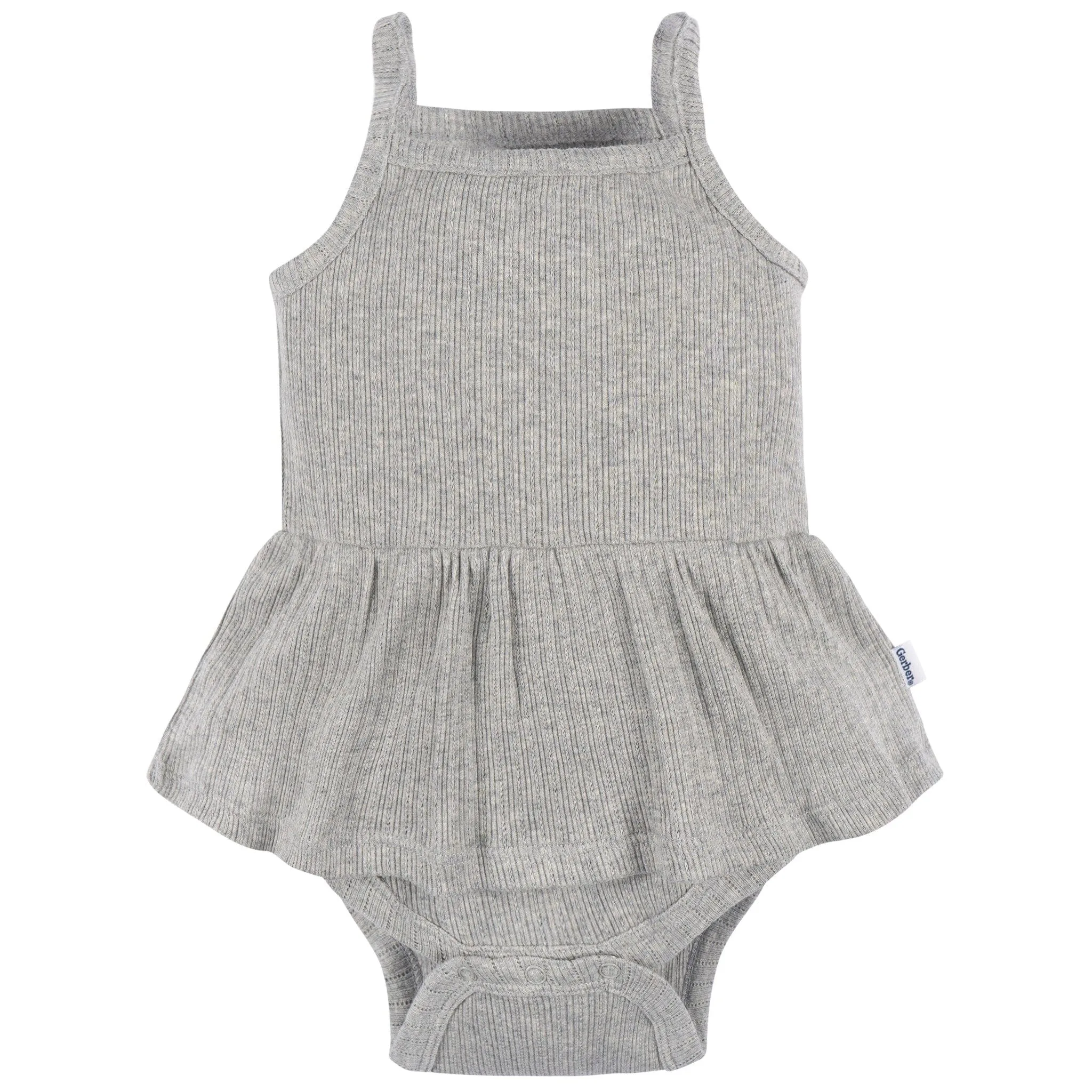 3-Pack Baby Girls Coral, Gray, & Navy Sleeveless Skirted Onesies® Bodysuits