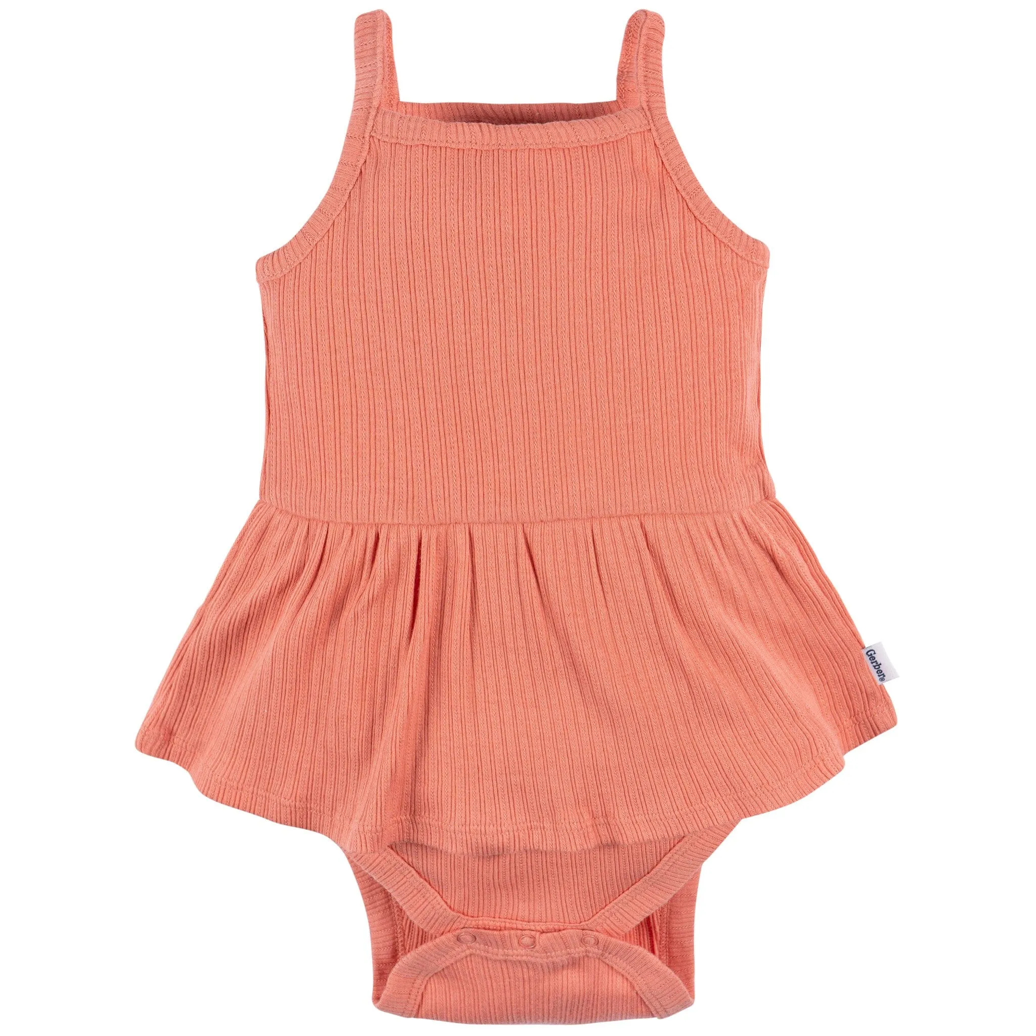 3-Pack Baby Girls Coral, Gray, & Navy Sleeveless Skirted Onesies® Bodysuits