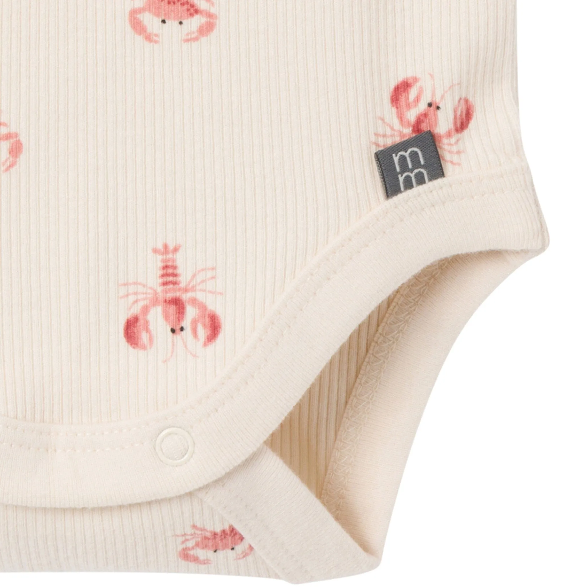4-Piece Baby Neutral Beige Lobster Short Sleeve Bodysuits and Shorts Set