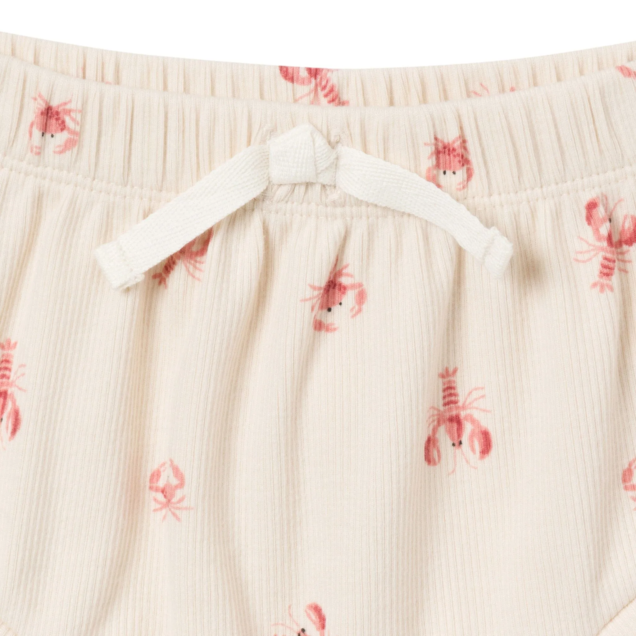 4-Piece Baby Neutral Beige Lobster Short Sleeve Bodysuits and Shorts Set