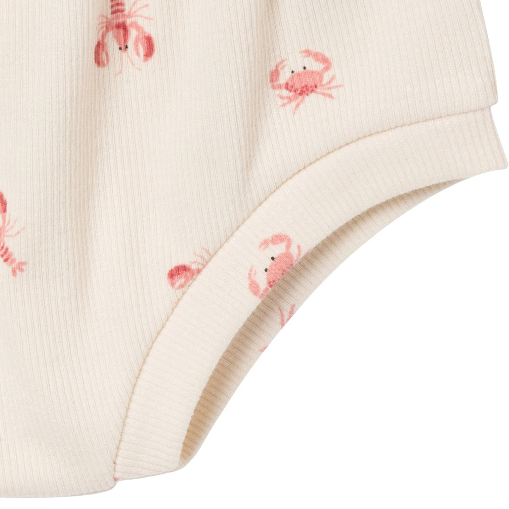 4-Piece Baby Neutral Beige Lobster Short Sleeve Bodysuits and Shorts Set