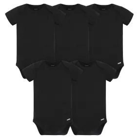 5-Pack Baby Black Premium Short Sleeve Onesies® Bodysuits