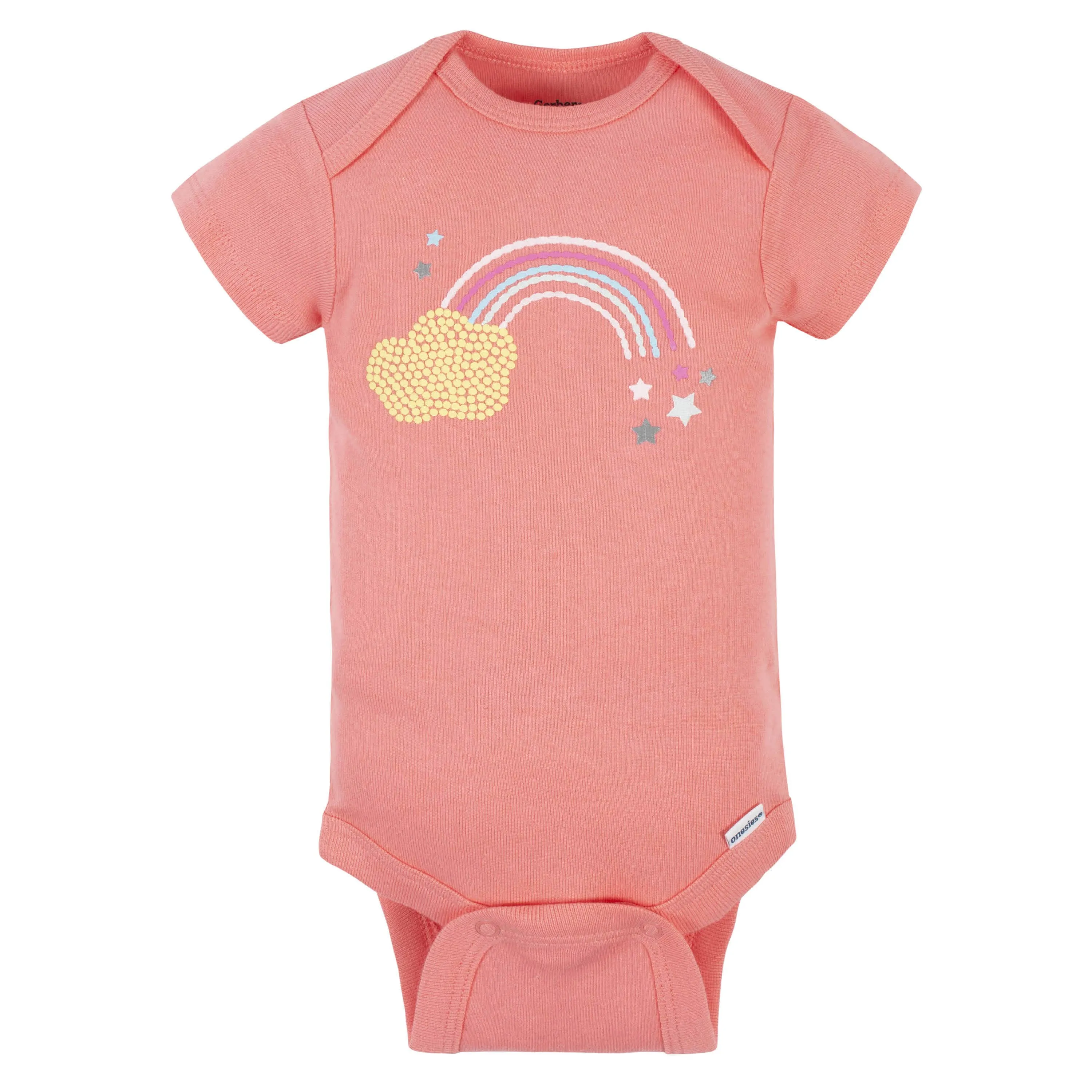 5-Pack Baby Girls Rainbow Short Sleeve Onesies® Bodysuits