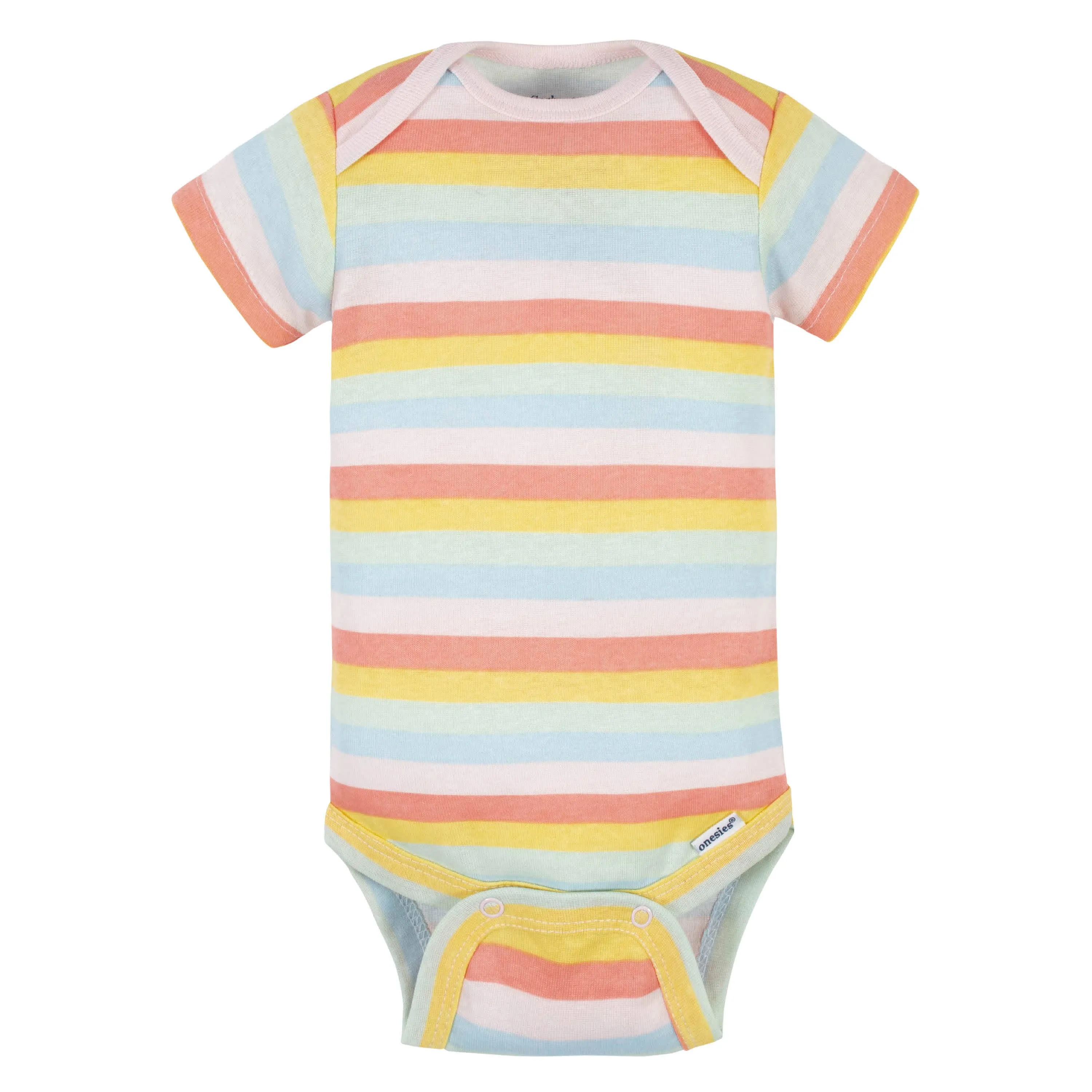5-Pack Baby Girls Rainbow Short Sleeve Onesies® Bodysuits