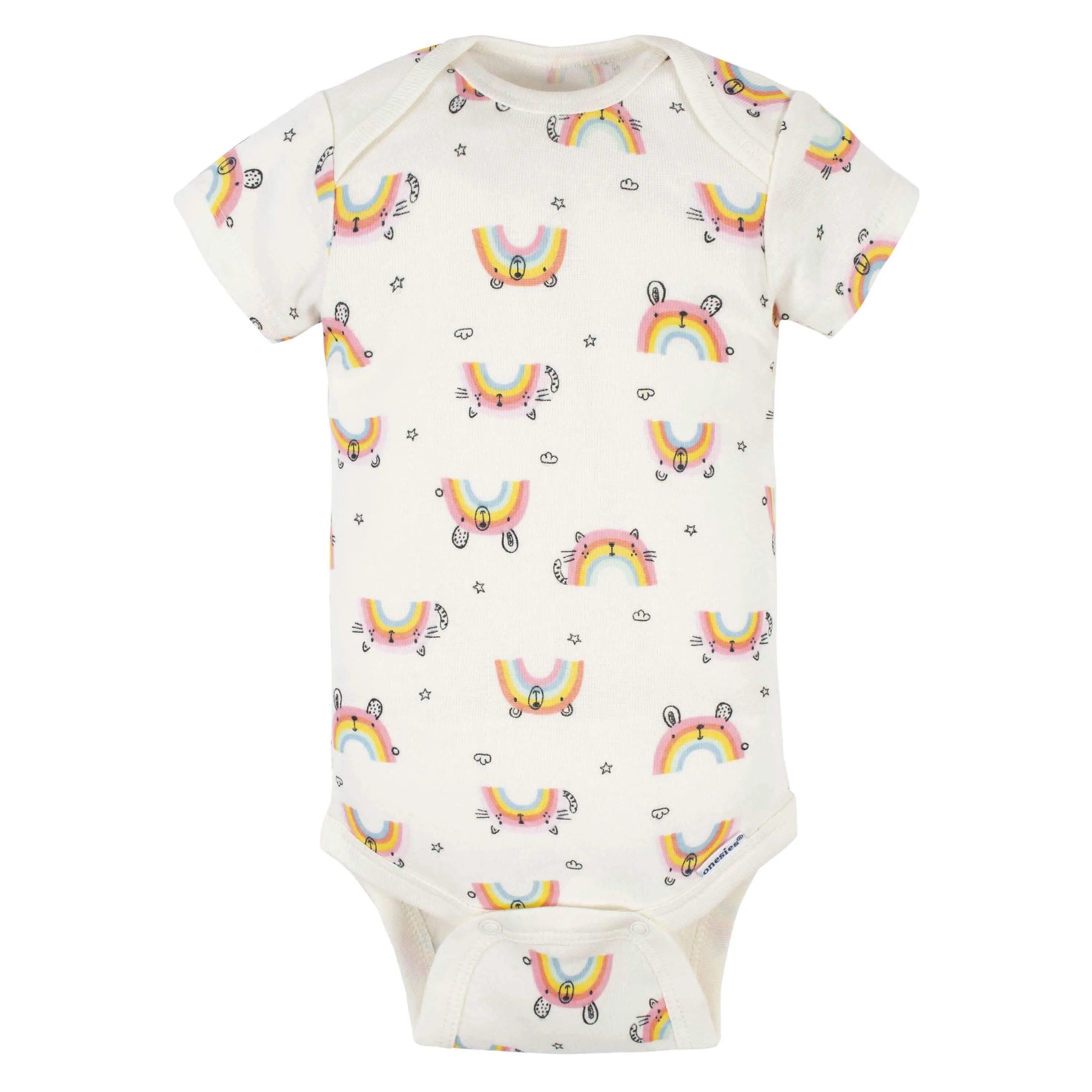 5-Pack Baby Girls Rainbow Short Sleeve Onesies® Bodysuits