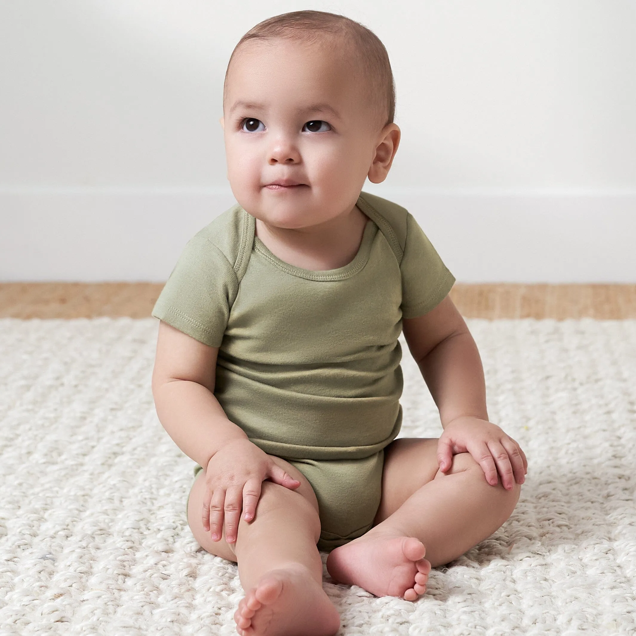 5-Pack Baby Neutral Green/ Brown Short Sleeve Onesies® Bodysuits