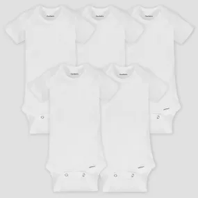 5-Pack Baby Neutral White Organic Onesies® Brand Short Sleeve Bodysuits