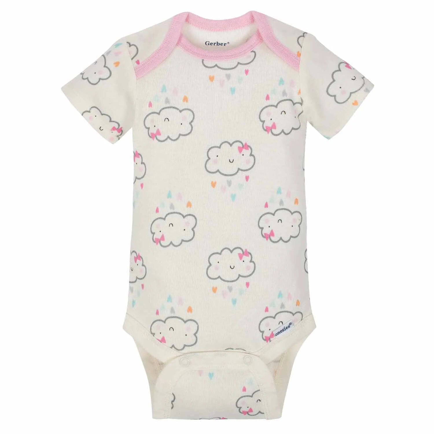 5-Pack Girls Clouds Short Sleeve Onesies® Bodysuits