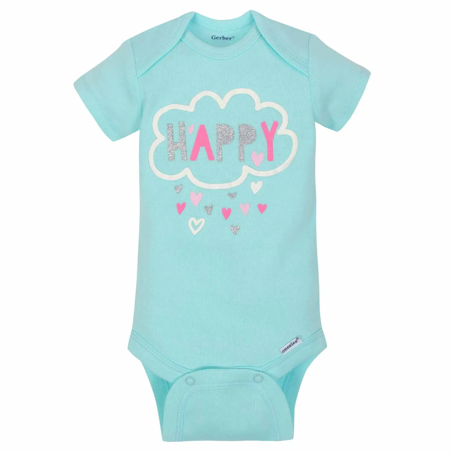 5-Pack Girls Clouds Short Sleeve Onesies® Bodysuits