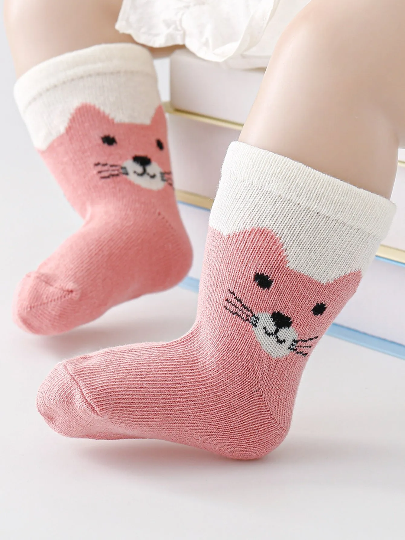 5pairs Baby Striped & Cartoon Graphic Socks
