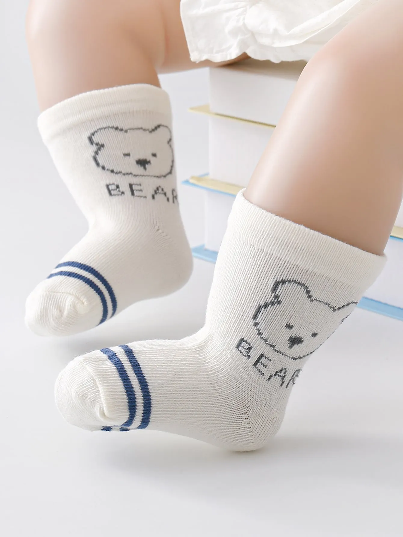 5pairs Baby Striped & Cartoon Graphic Socks