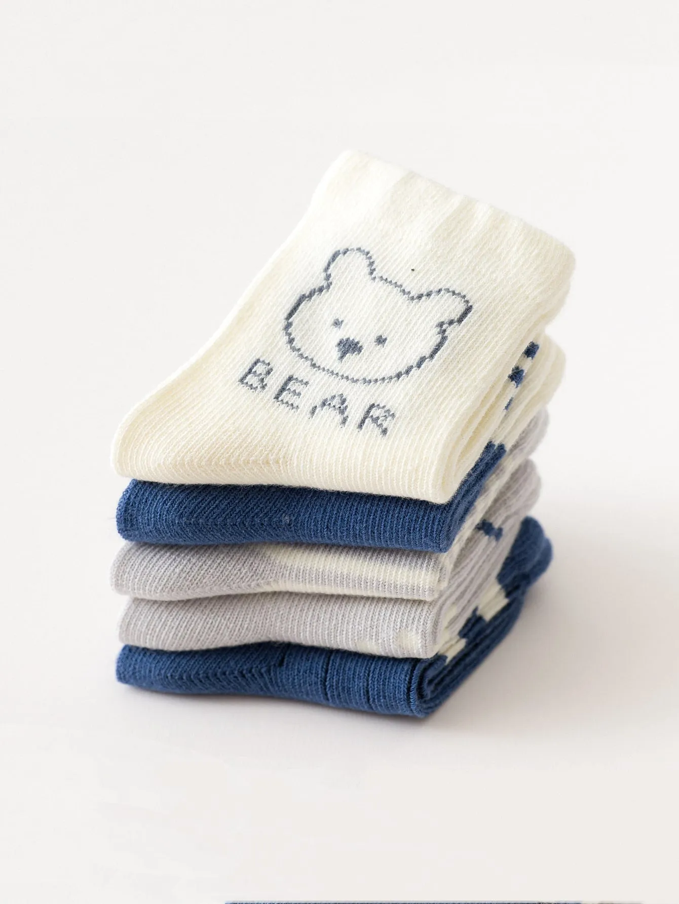 5pairs Baby Striped & Cartoon Graphic Socks