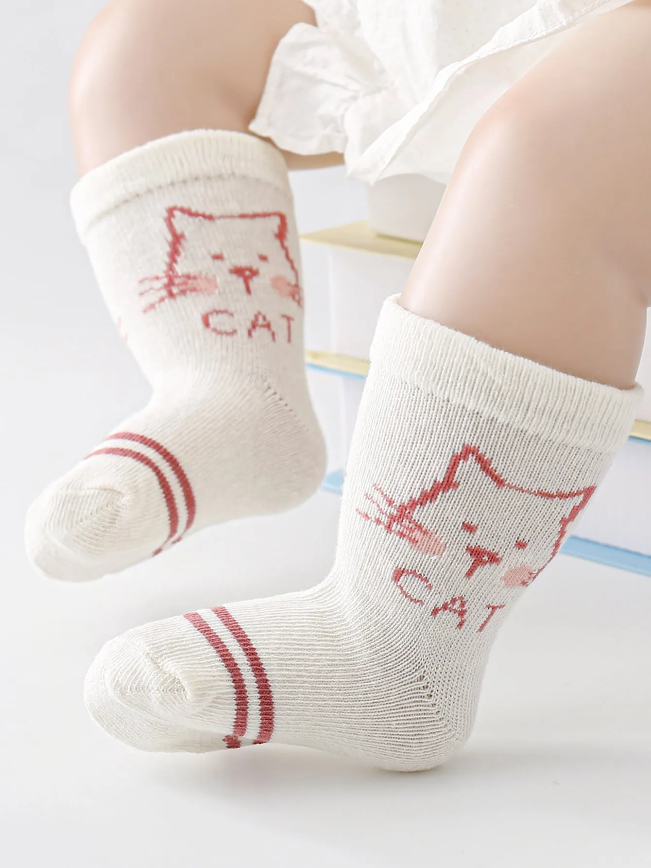 5pairs Baby Striped & Cartoon Graphic Socks