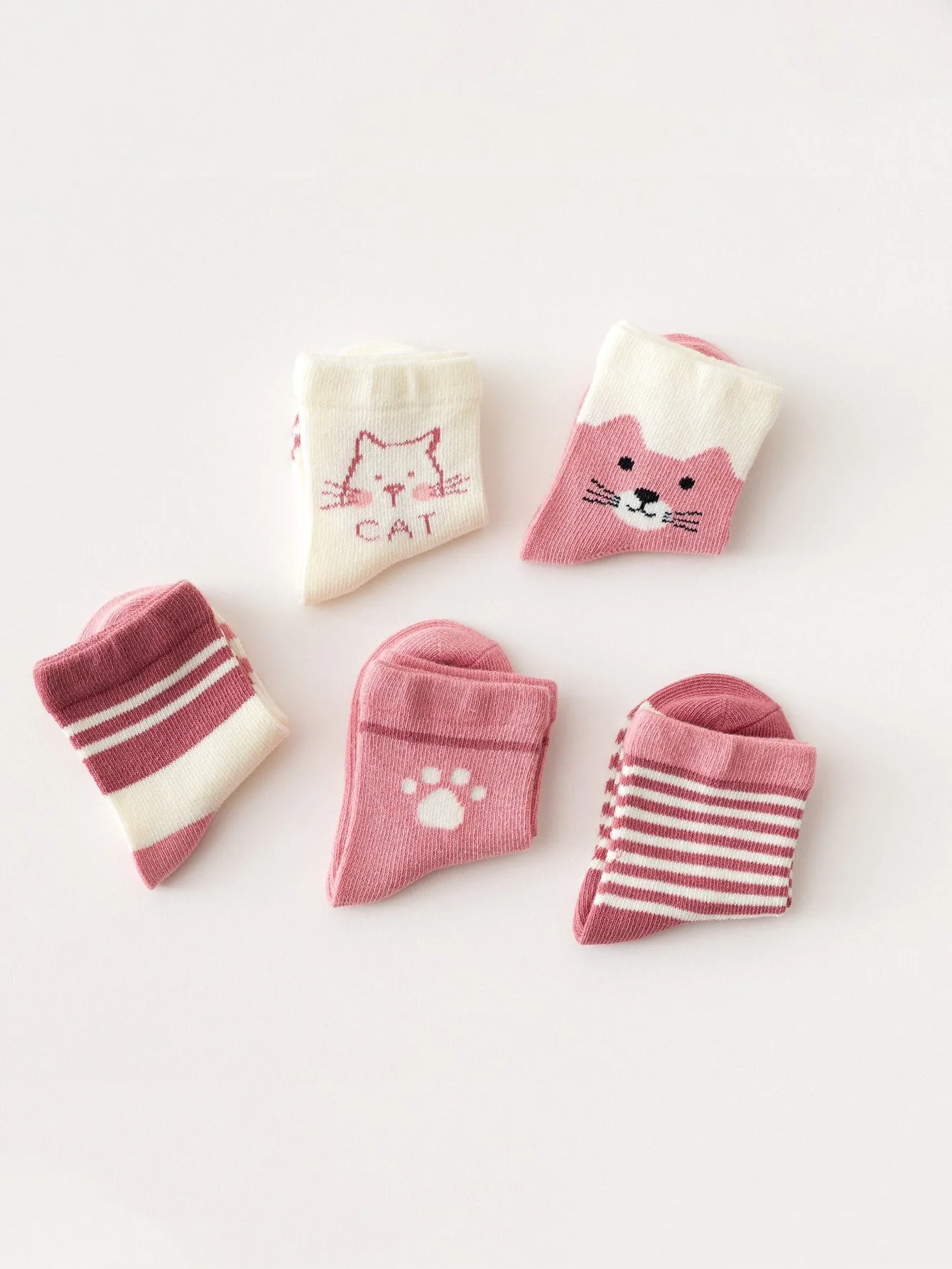 5pairs Baby Striped & Cartoon Graphic Socks