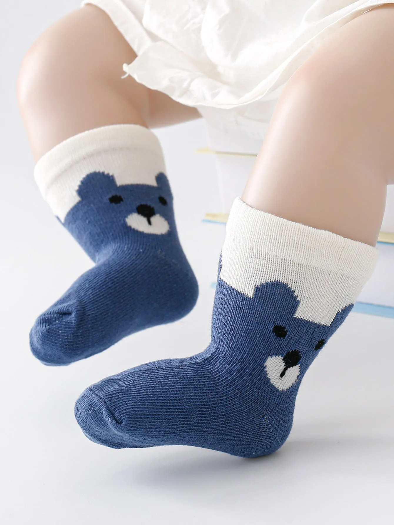 5pairs Baby Striped & Cartoon Graphic Socks