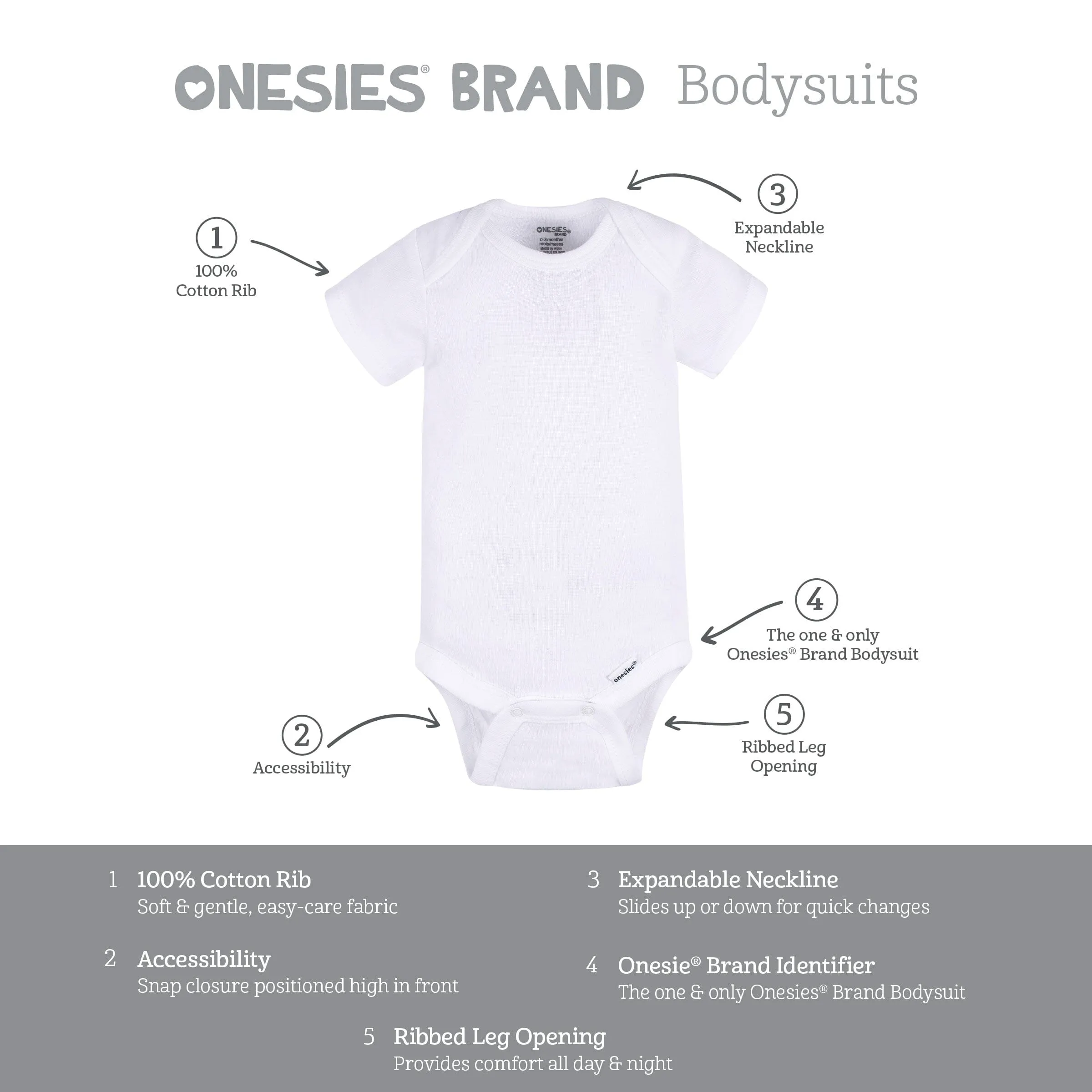 8-Pack Baby Boys Cool Kids Short Sleeve Onesies® Bodysuits
