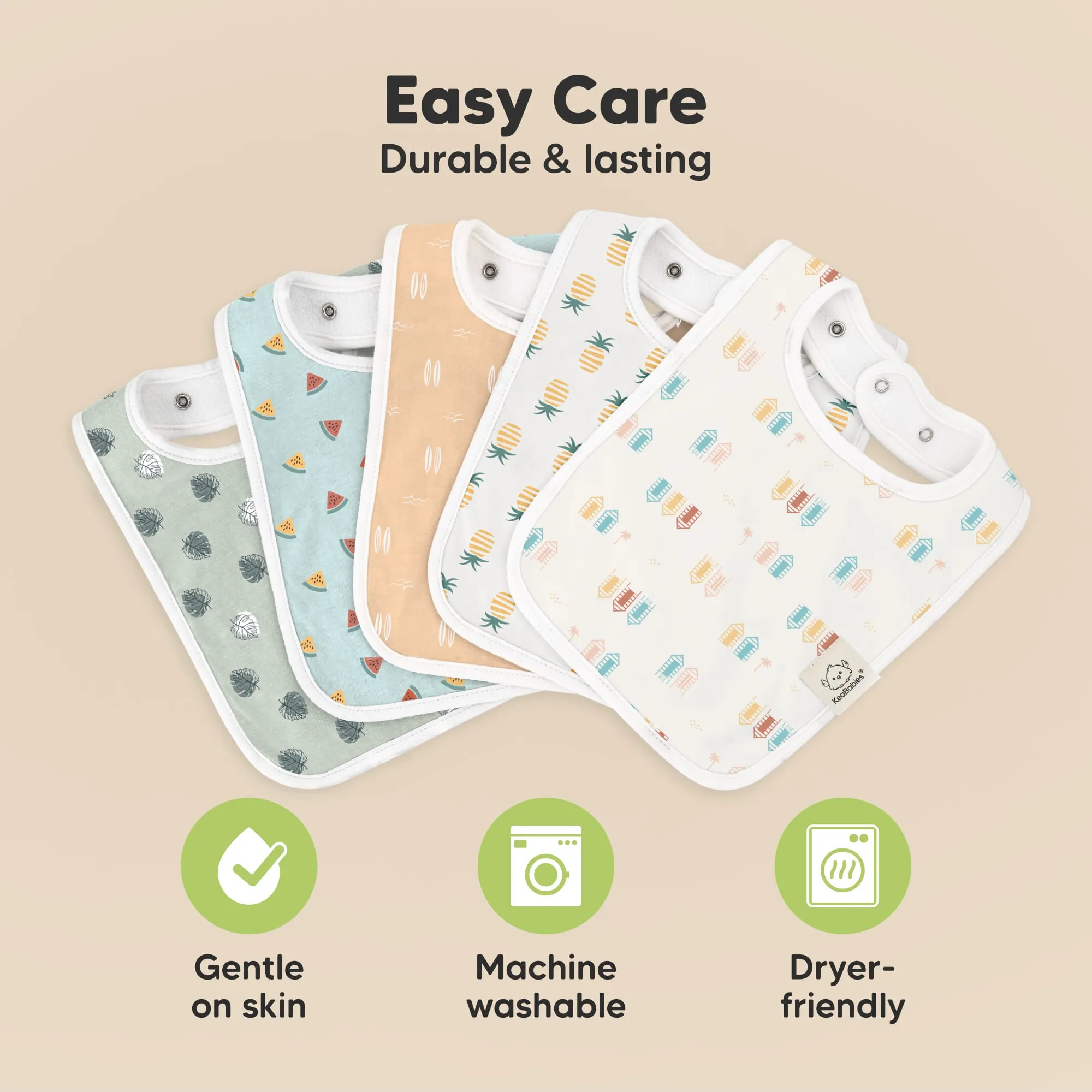 8-Pack Coast Drool Bibs (Beach Day)