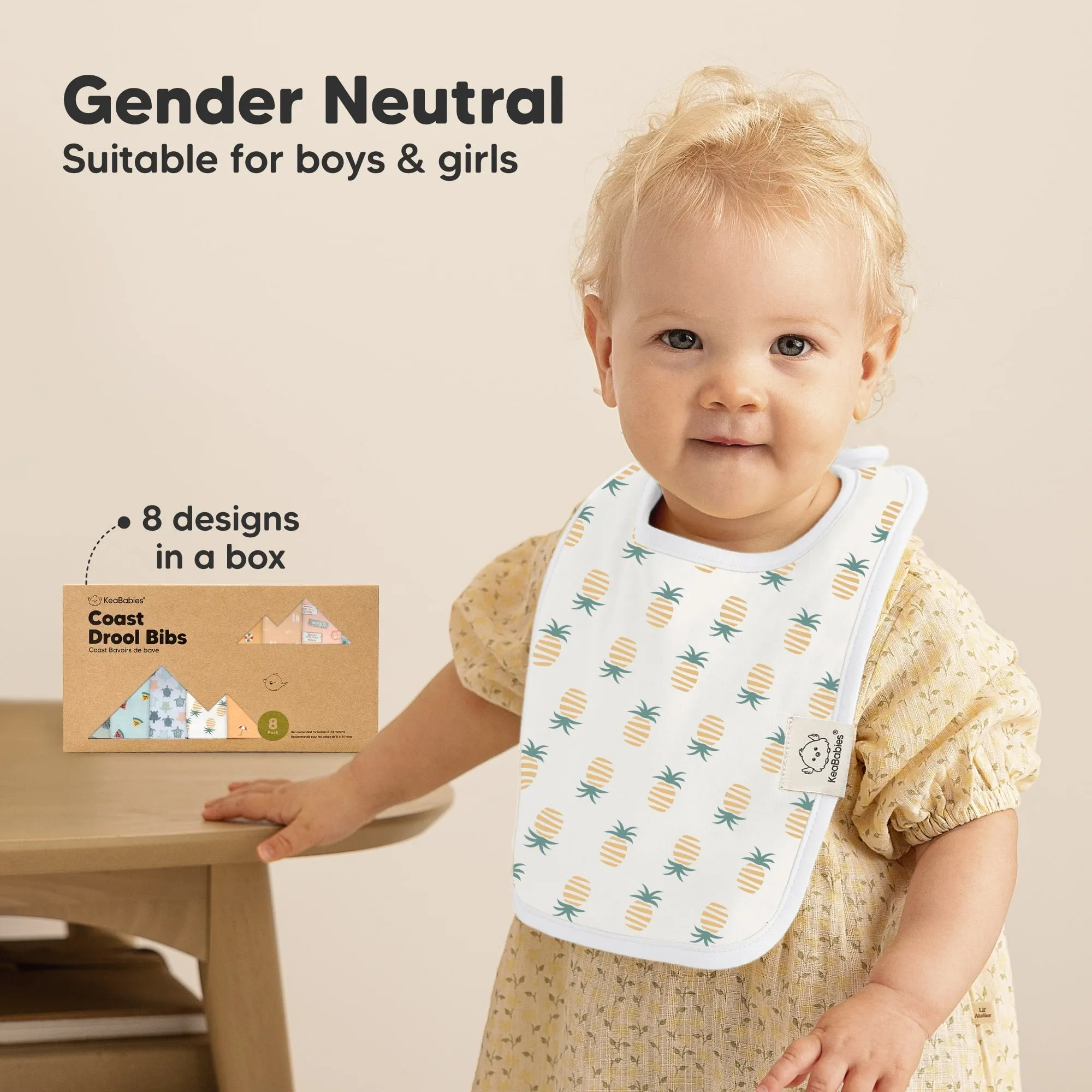 8-Pack Coast Drool Bibs (Beach Day)