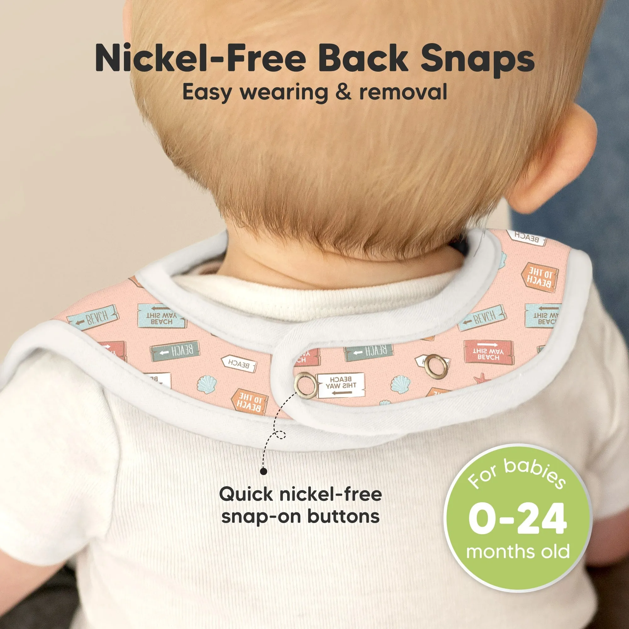 8-Pack Coast Drool Bibs (Beach Day)