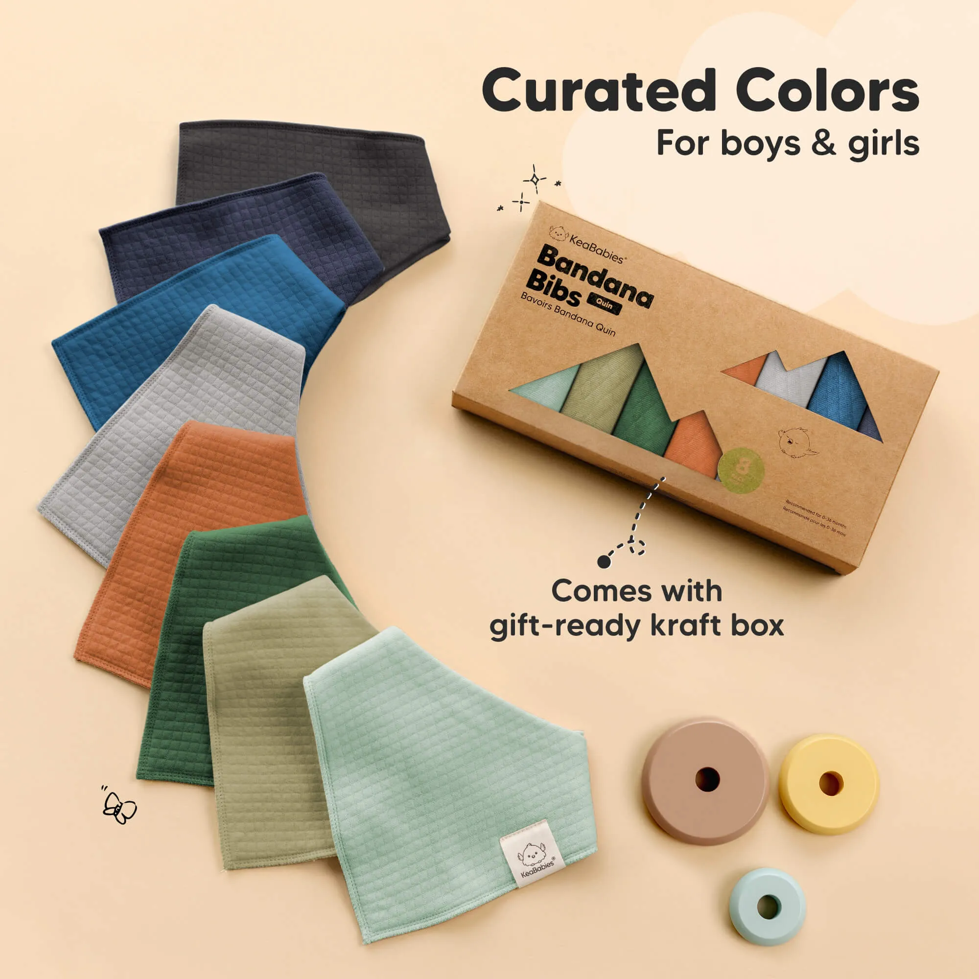 8-Pack Quin Bandana Bibs (Hunter)