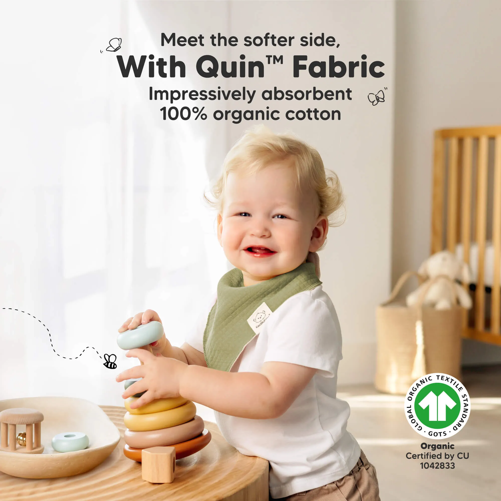 8-Pack Quin Bandana Bibs (Hunter)
