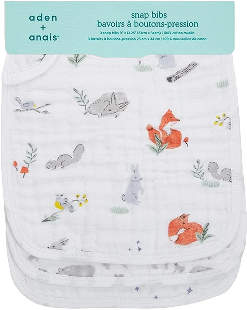 Aden   Anais Snap Bibs, 3 Pack - Naturally