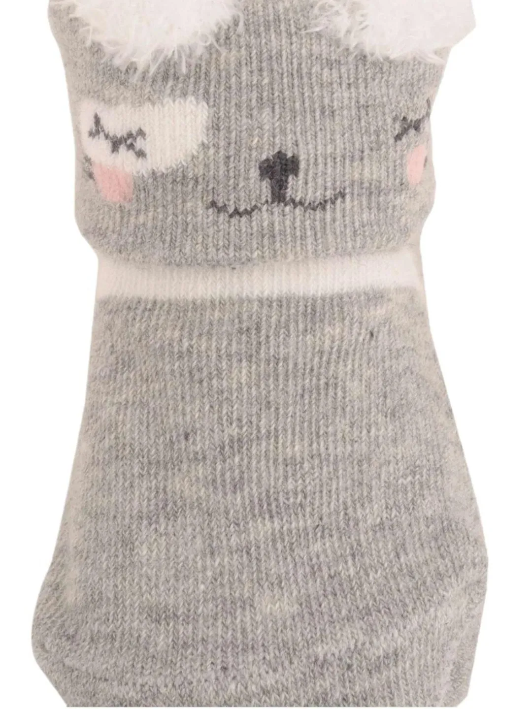 Adorable Baby Socks with Cute Bear Face and Fluffy Ears