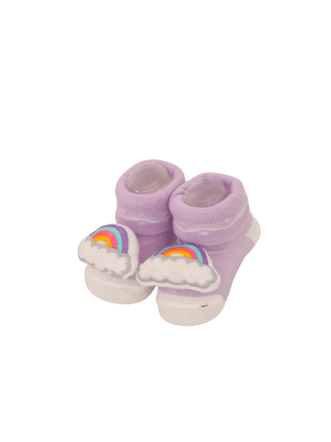Adorable Rainbow & Cloud Soft Baby Socks - Dreamy Purple
