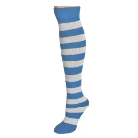 AJ's Striped Socks - Baby Blue & White