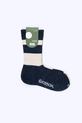 Asymmetry Socks Navy and Ecru