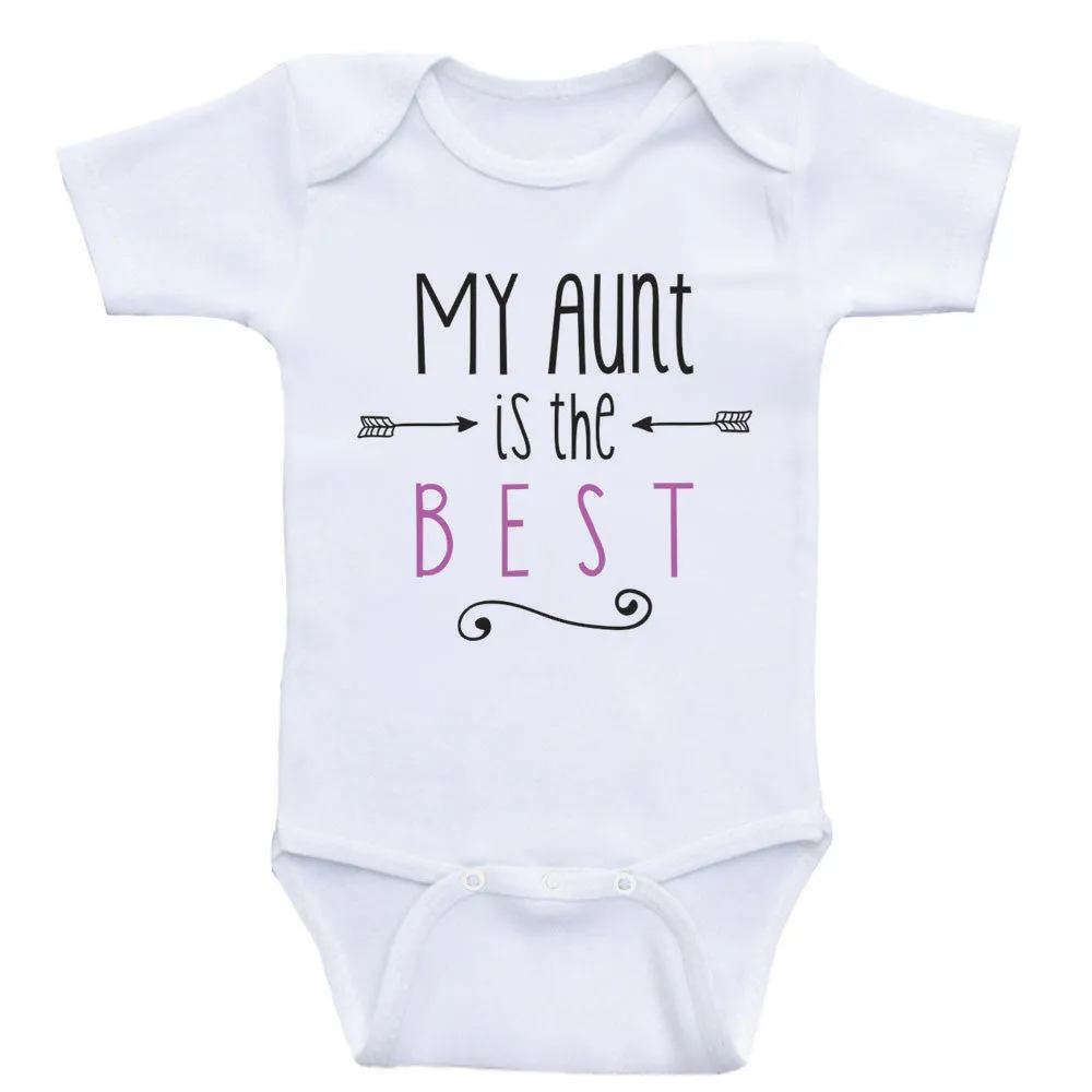 Aunt Baby One-Piece Bodysuits "My Aunt Is The Best" Gender Neutral Baby Clothes