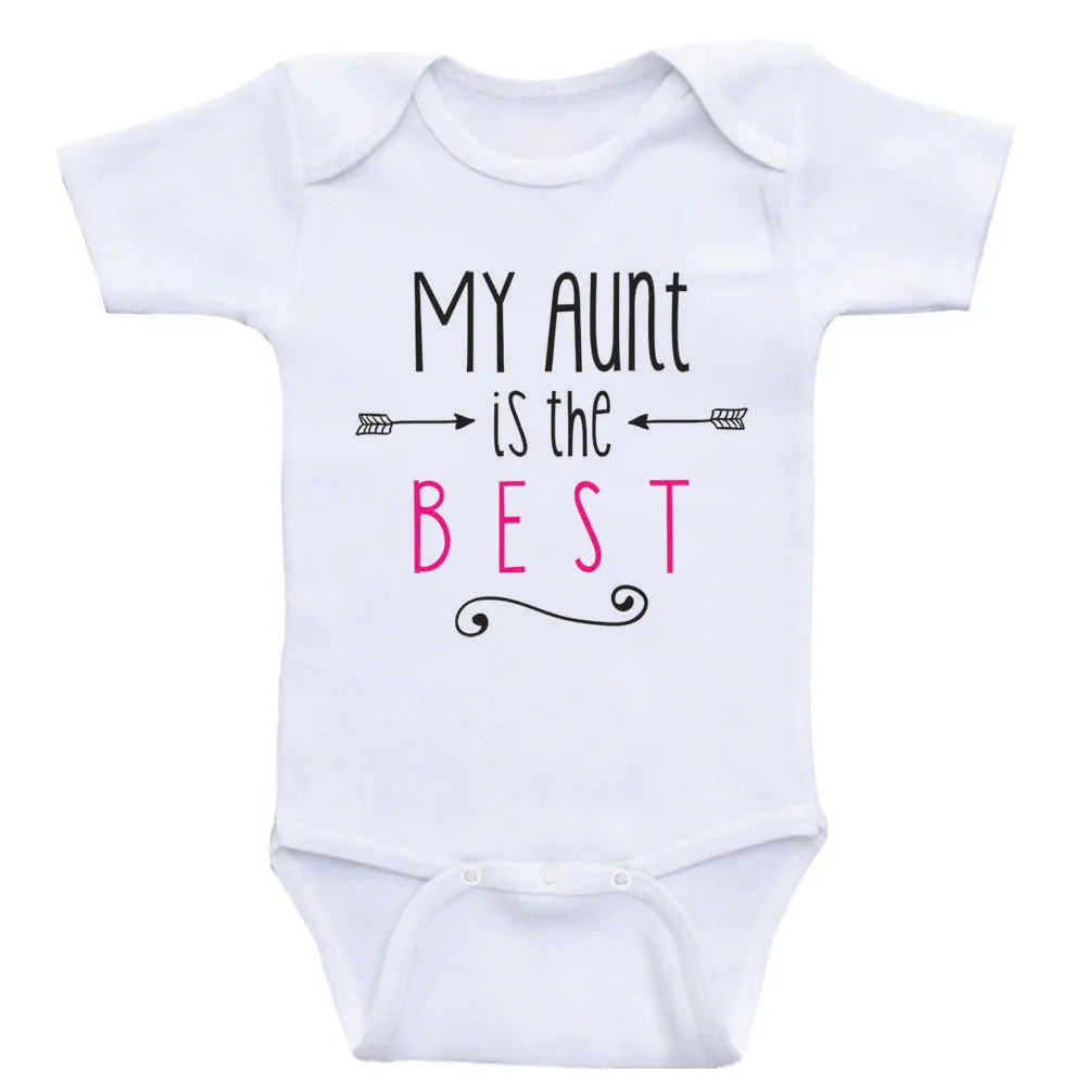 Aunt Baby One-Piece Bodysuits "My Aunt Is The Best" Gender Neutral Baby Clothes