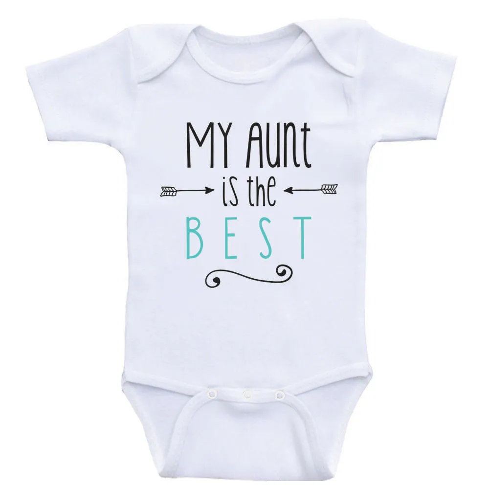 Aunt Baby One-Piece Bodysuits "My Aunt Is The Best" Gender Neutral Baby Clothes