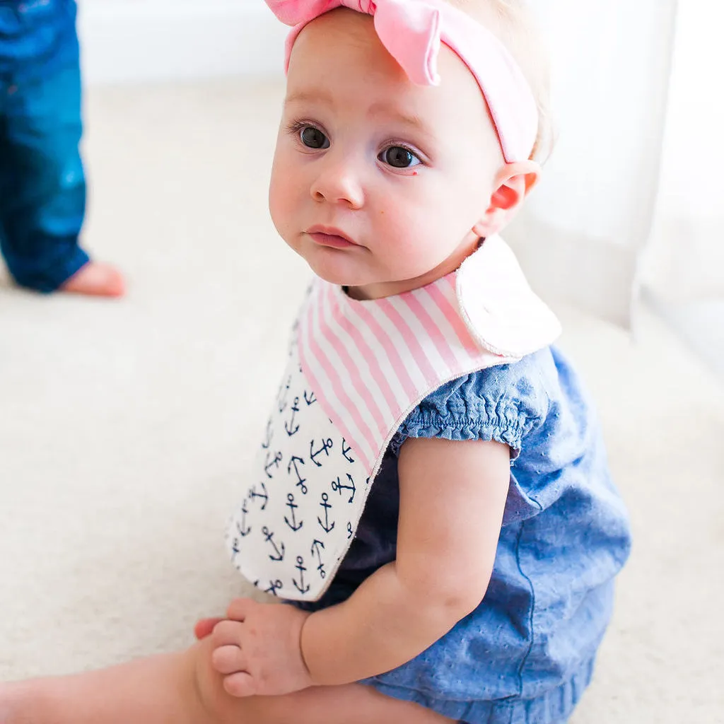 B I B S | Tossed Anchors in Pink