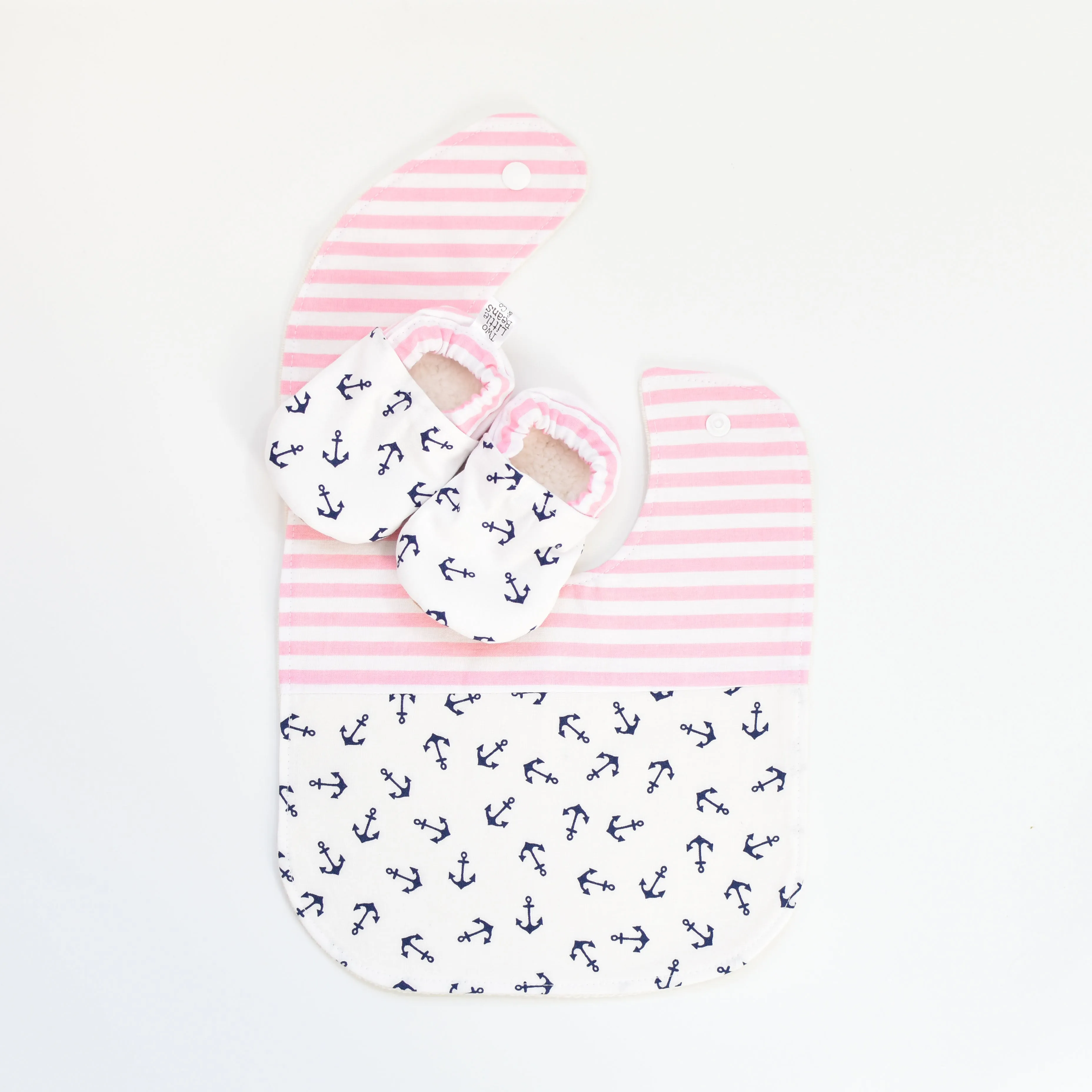 B I B S | Tossed Anchors in Pink