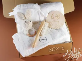 Baby Boy Gift, New Baby Boy Gift Box, Baby Shower Gift Basket, Gender Neutral, Newborn Boy Girl Gift, Expecting Mom New Parents Gift Hamper