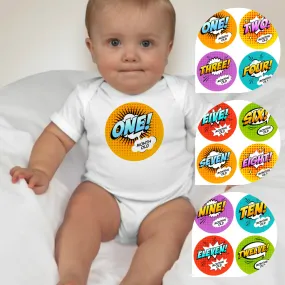 Baby Custom Monthly Onesies - Comics