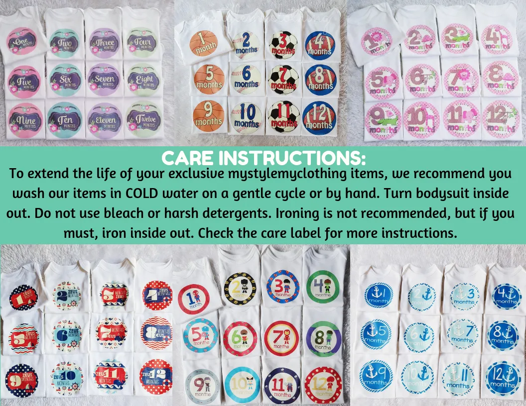Baby Custom Monthly Onesies - Patterns 5