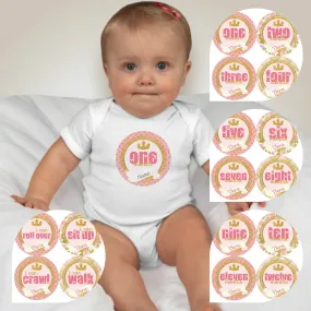 Baby Custom Monthly Onesies - Princess Crown II