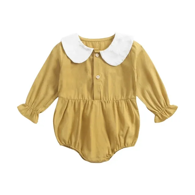 Baby Girl Bodysuits Long Sleeve Cotton Baby Clothes Flowers Plaid Cute