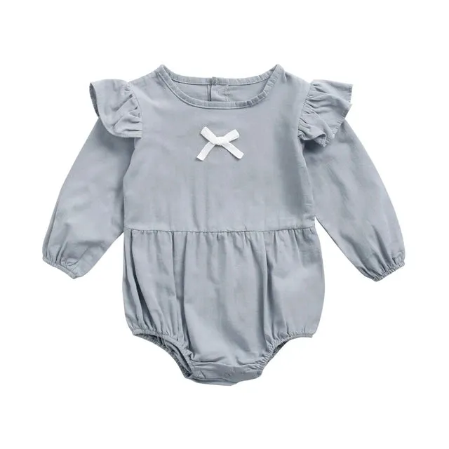Baby Girl Bodysuits Long Sleeve Cotton Baby Clothes Flowers Plaid Cute